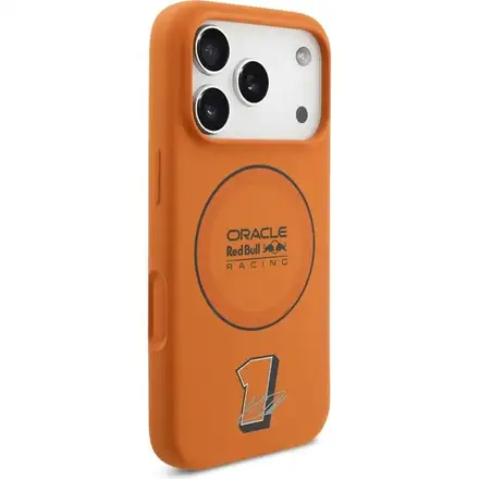 Red Bull Silicone Blue Ring MagSafe Zadný Kryt pre iPhone 17 Pro oranžový