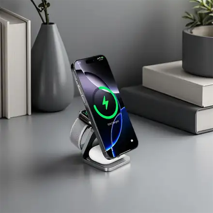 Cubenest 3v1 Qi2.2 Skladacia bezdrôtová magnetická nabíjačka SQ312 Ultra sivá