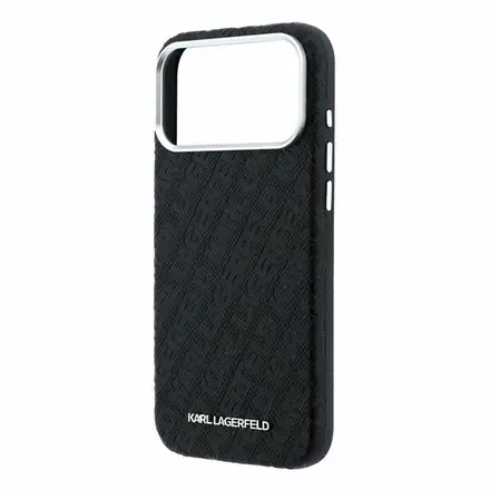 Karl Lagerfeld PU Grained Allover Semi Wrap Magsafe kryt iPhone 18 Pro Max čierna