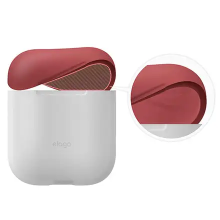 Elago Airpods Silicone Duo Case - NightGlow Blue/Pastel Blue, Pink