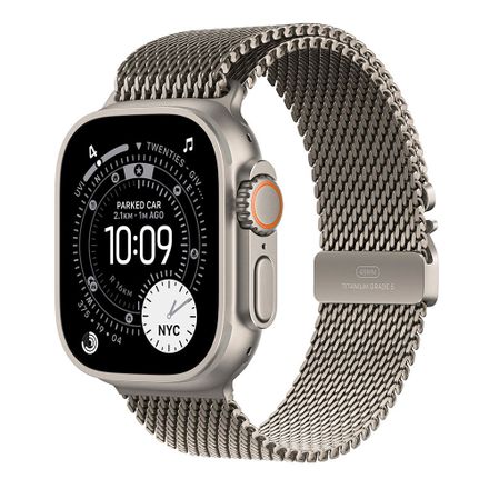 Apple Watch Ultra 3 GPS + Cellular 49mm Prírodný titán s prírodným titánovým milánským ťahom - M