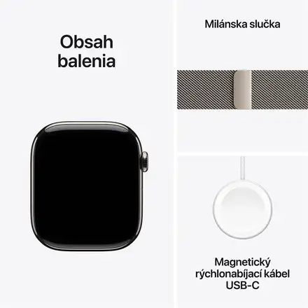 Apple Watch Series 11 GPS + Cellular 46mm Prírodný titán s prírodným milánskym ťahom - S/M *Rozbalený*