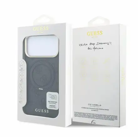 Guess PU 4G Ring Stand MagSafe kryt iPhone 18 Pro Max čierny