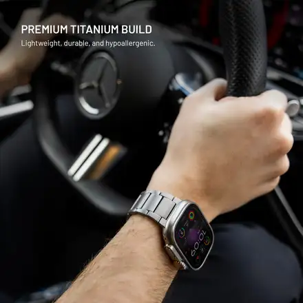 FIXED Titanium Strap pre Apple Watch 44/45/46/49mm, prirodný titán