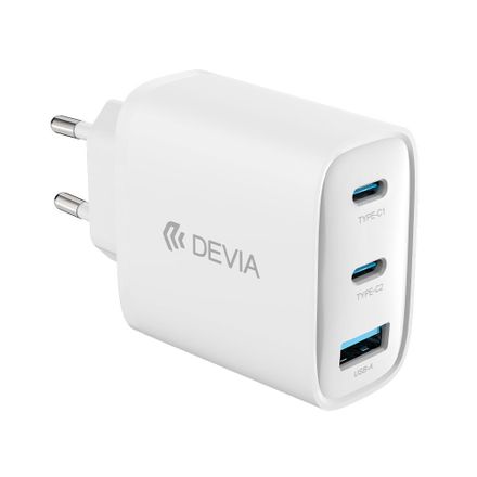 Devia sieťová nabíjačka Extreme Speed GaN PD 2x USB-C/USB-A 65W - White