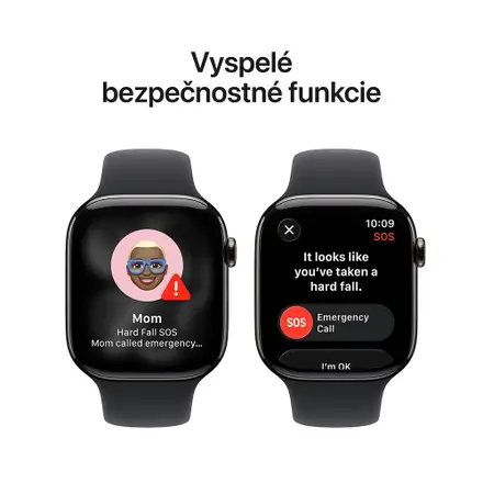 Apple Watch Series 11 GPS + Cellular 46mm Bridlicový sivý titán s čiernym športovým remienkom - M/L