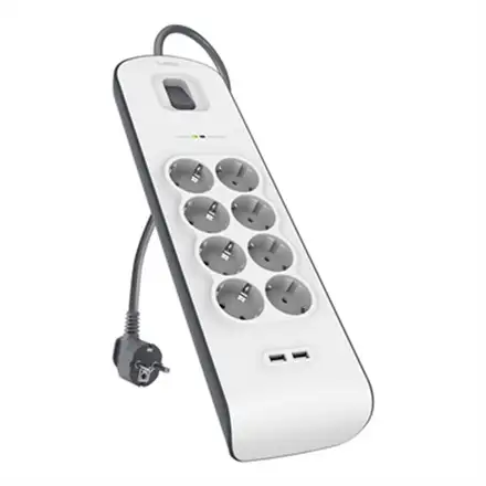 Belkin prepäťová ochrana BSV804 8 zásuviek, 2xUSB 2,4A, 2m kábel