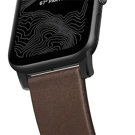 Nomad kožený remienok pre Apple Watch 44-49mm - Modern Brown/Black Hardware