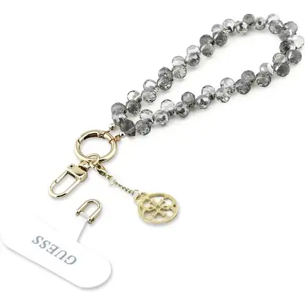 Guess Univerzálny Popruh na Ruku Crystals 4G Charm čierny
