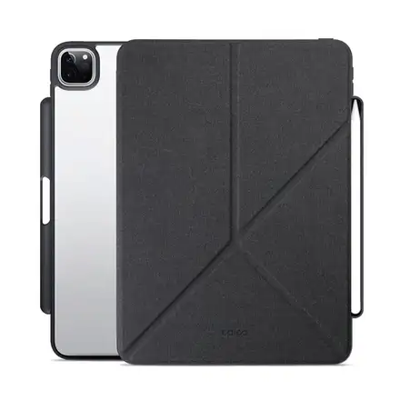 iStores by EPICO Clear Flip Case iPad Pro 12,9" (2018,,2020,2021,2022)/ iPad Air 13" (M2) - čierna transparetná