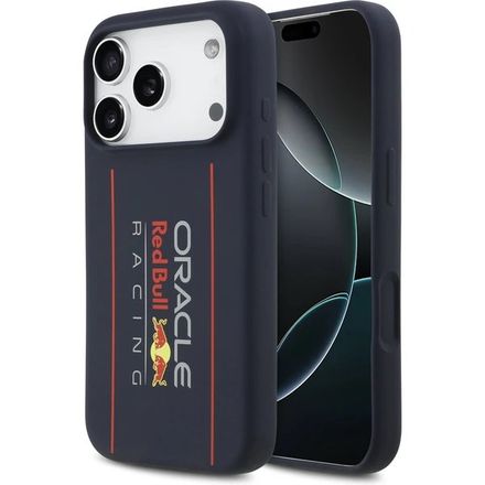 Red Bull Silicone Vertical Logo MagSafe Zadný Kryt pre iPhone 17 Pro Max modrý