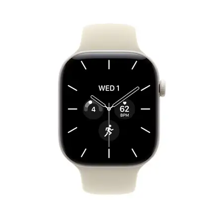 Apple Watch Series 12 GPS + Cellular 42mm Pearl White Ceramic Case with Sand Sport Band - M/L
