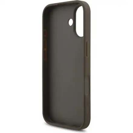 Guess PU 4G Metal Logo Strap kryt iPhone 17 hnedý