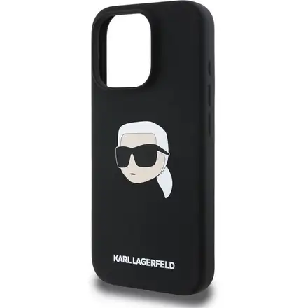 Karl Lagerfeld Liquid Silicone Karl Head MagSafe kryt iPhone 16 Pro čierny
