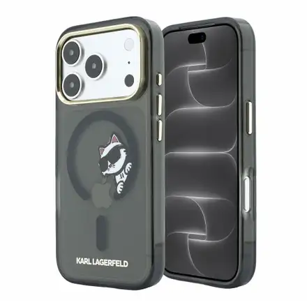 Karl Lagerfeld IML Choupette Peekaboo Magsafe kryt iPhone 18 Pro Max čierna
