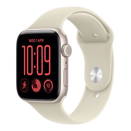 Apple Watch SE 3 GPS + Cellular 44mm Starlight Aluminium Case with Sand Sport Band - S/M
