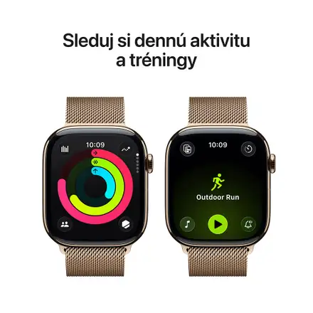 Apple Watch Series 11 GPS + Cellular 42mm Zlatý titán so zlatým milánskym ťahom