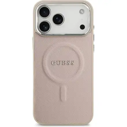 Guess PU Saffiano MagSafe kryt iPhone 17 Pro ružový