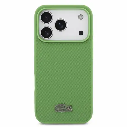 Lacoste PVC Iconic Petit Pique Metal Logo MagSafe kryt iPhone 18 Pro zelený