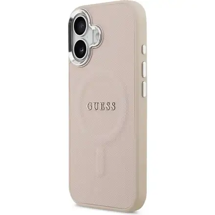 Guess PU Saffiano MagSafe kryt iPhone 17 ružový