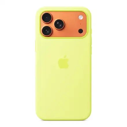iPhone 17 Pro Max Silicone Case with MagSafe – Neónová žltá