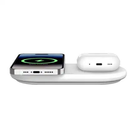 Belkin Boost Charge Pro 2-in-1 Magnetic Wireless Charging Pad with Qi2 15W - White
