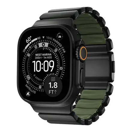 Nomad remienok Stratos pre Apple Watch 44-49mm - Forest Green/Black Hardware