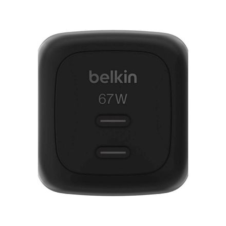 Belkin Boost Charge Pro Dual USB-C GaN Wall Charger 67W - Black