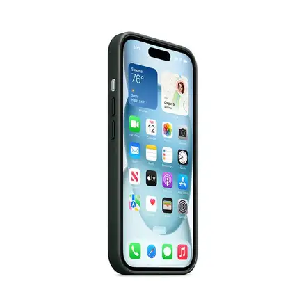 iPhone 15 FineWoven Case with MagSafe - Evergreen