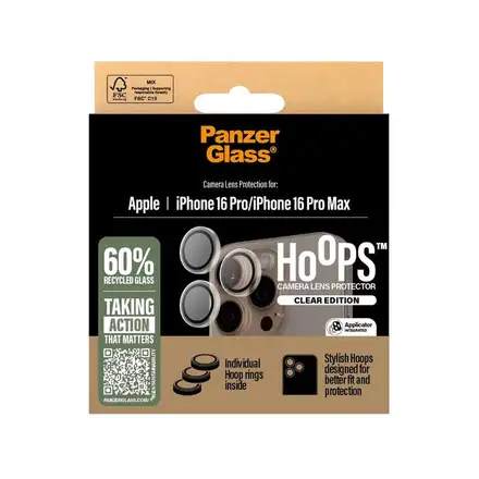 PanzerGlass ochranné sklo Hoops pre iPhone 16 Pro/16 Pro Max - Clear