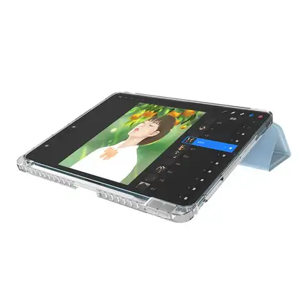 Comma puzdro Joy Series PU Case With Pencil Slot pre iPad Pro 13" M4/M5 - Light Blue