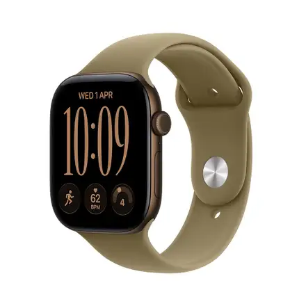 Apple Watch Series 12 GPS 42mm Dark Bronze Aluminium Case with Olive Sport Band - M/L
