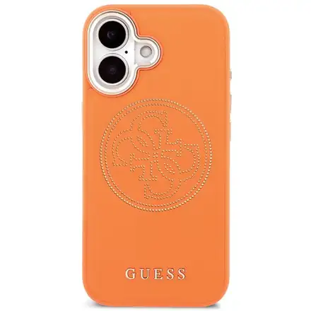 Guess PU Perforated 4G Logo MagSafe kryt iPhone 17 oranžový