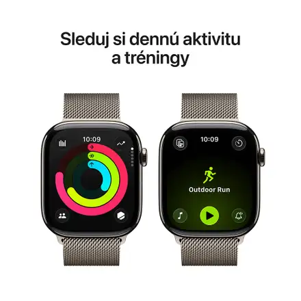 Apple Watch Series 11 GPS + Cellular 46mm Prírodný titán s prírodným milánskym ťahom - M/L