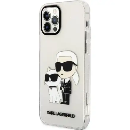 Karl Lagerfeld IML Glitter Karl and Choupette NFT kryt iPhone 12/ 12 Pro priehľadný