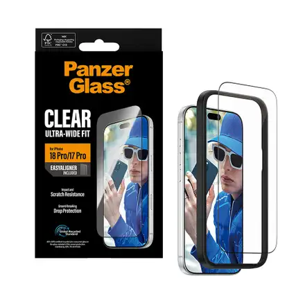PanzerGlass ochranné sklo UWF pre iPhone 18 Pro - Black Frame
