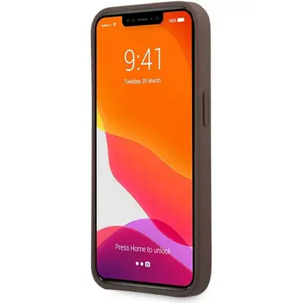 Guess PU 4G Metal Logo kryt iPhone 13 Pro hnedý