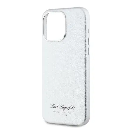 Karl Lagerfeld Grained PU Hotel RSG kryt iPhone 15 Pro Max šedá