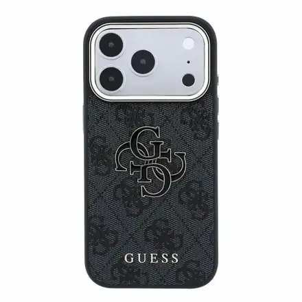 Guess PU 4G Resin Metal Logo kryt iPhone 18 Pro čierny