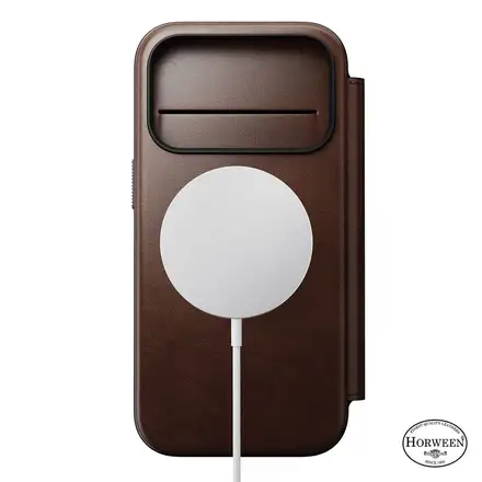 Nomad puzdro Modern Leather Folio Magsafe Horween pre iPhone 17 Pro - Rustic Brown