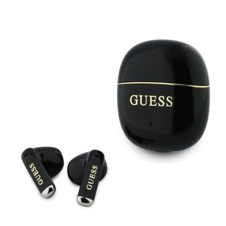 Guess Gold Line Glossy Classic Logo TWS Bezdrôtové Slúchadlá čierne