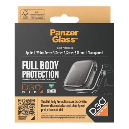 PanzerGlass ochranné sko Full Body pre Apple Watch 41mm - Clear