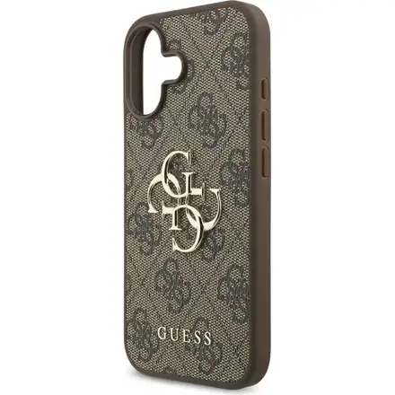 Guess PU 4G Metal Logo kryt iPhone 17 hnedý