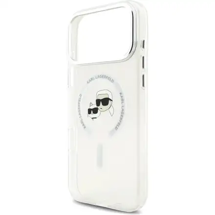 Karl Lagerfeld IML K&CH Heads Metal Frame MagSafe MagSafe kryt iPhone 17 Pro priehľadná