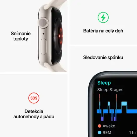 Apple Watch Series 8 GPS 45mm puzdro z temne atramentového hliníka *Použitý s DPH - Trieda C*