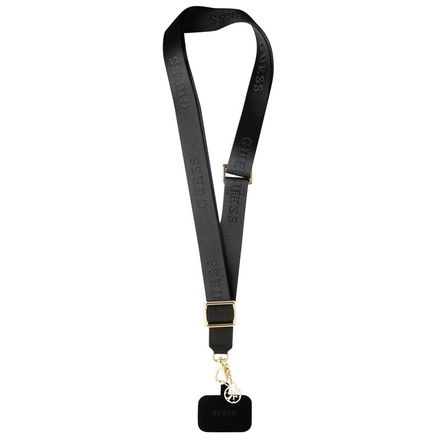 Guess Crossbody Popruh Nylon 4G Charm čierny