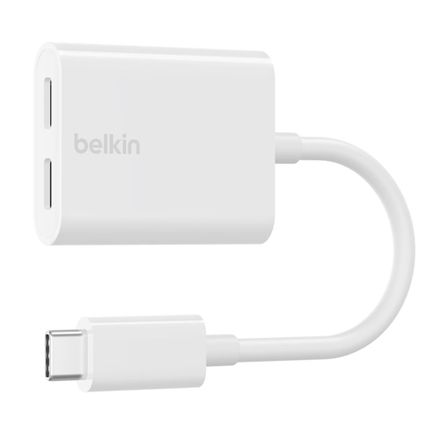 Belkin RockStar USB-C Audio + Charge Adapter - White