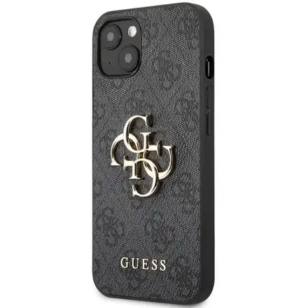 Guess PU 4G Metal Logo kryt iPhone 13 šedý
