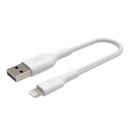 Belkin kábel Boost Charge Braided USB-A to Lightning 15cm - White