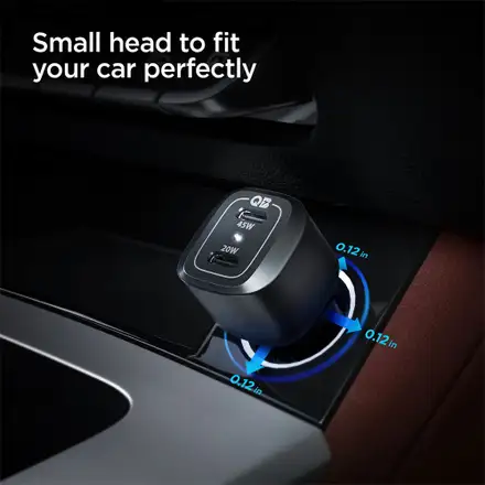Spigen USB-C Car Charger ArcStation Dual Port 65W - Black